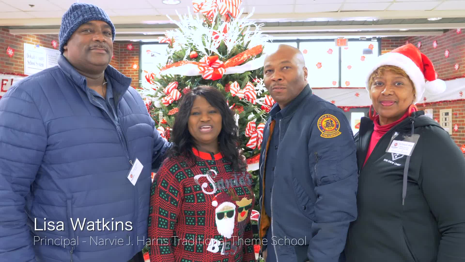 Thumbnail image for AMR & DeKalb United Professional Firefighters Bring Gifts to Narvie Harris